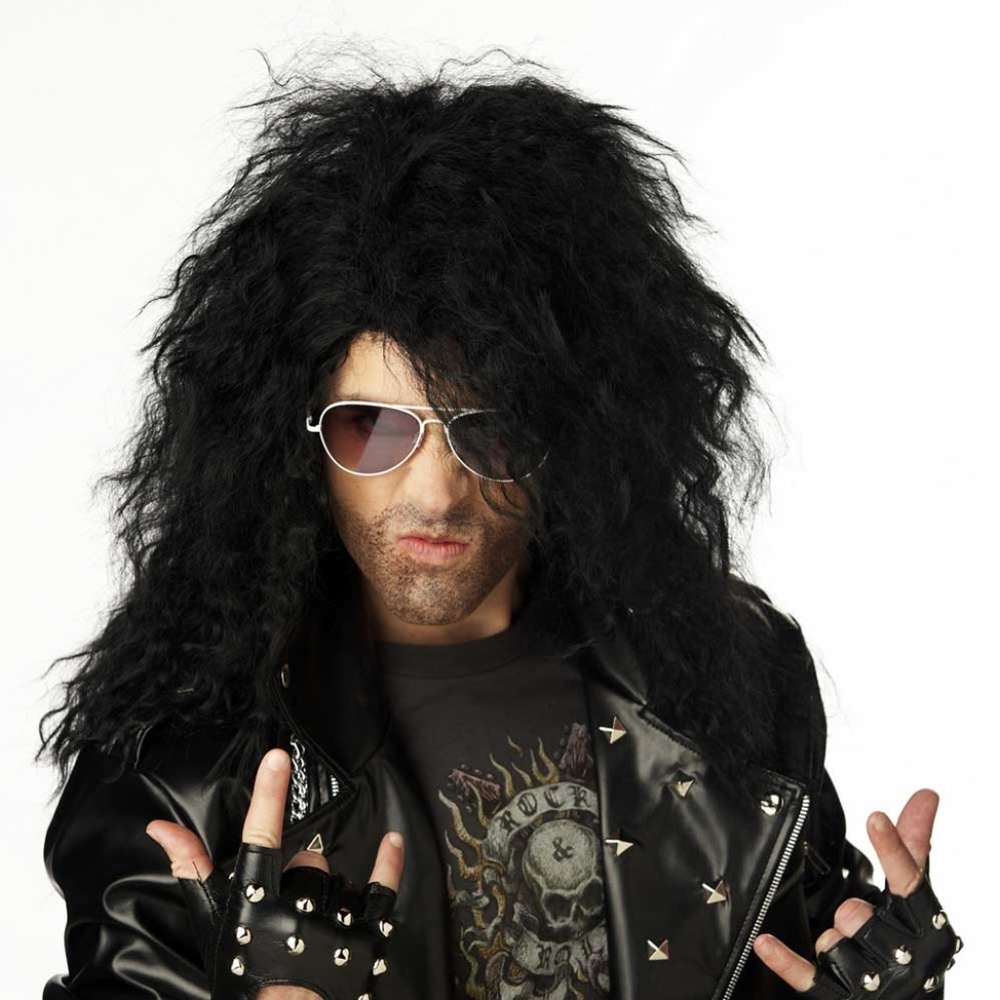 Spirit Halloween Heavy Metal Wig NEW Grunge Rocker Black Unisex Costume Cosplay